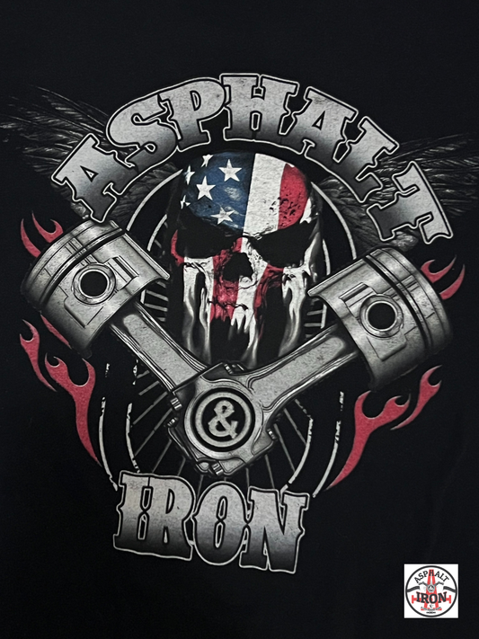 Aspahlt & Iron - Men's T-Shirt Skull - Piston No Pocket