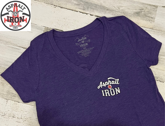 Asphalt & Iron - Women's T-Shirt Purple / Silver logo